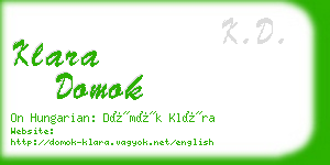 klara domok business card